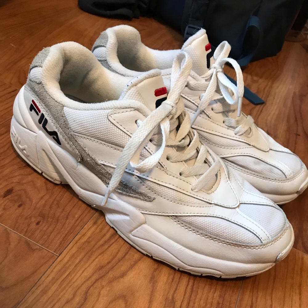 filas sneakers in white